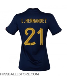 Günstige Frankreich Lucas Hernandez #21 Heimtrikot Damen WM 2022 Kurzarm